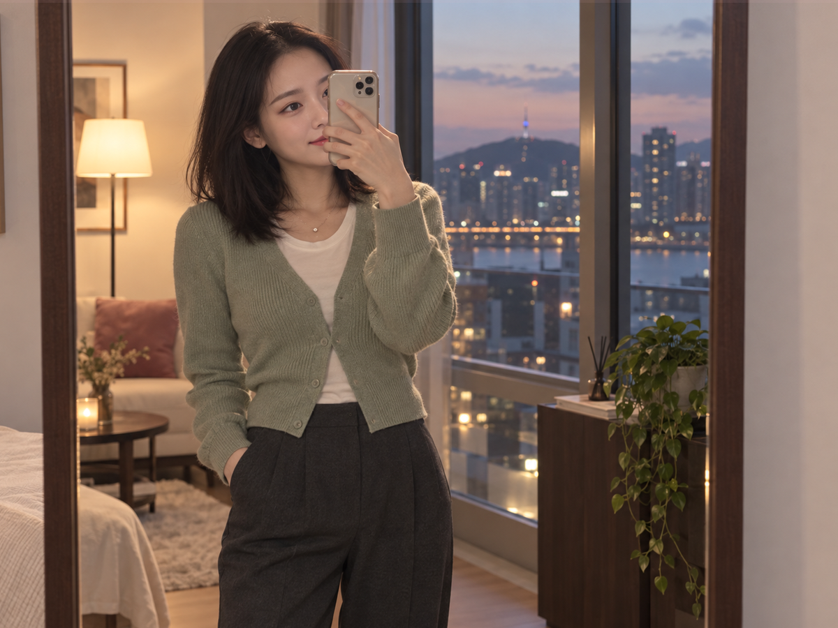경기도 수원시 이동과 방문 일정을 안내하는 젊은 성인 한국 여성 관리사